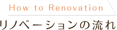 How to Renovation リノベーションの流れ